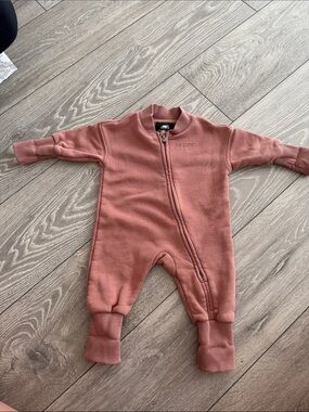 Roots Mauve/Pink Kids Zip-Up One-Piece Footie